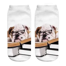 Очки собака книга 3D носки с напечатанным цифровым принтом новые женские ang девушки носки дропшиппинг