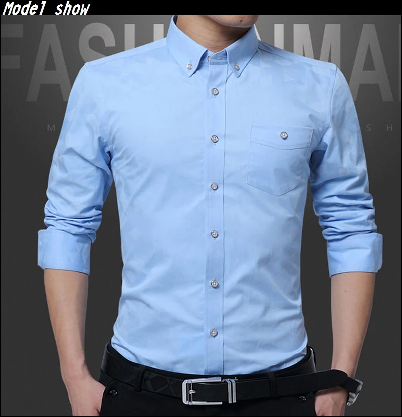 Dudalina Мода Повседневное Для мужчин рубашка с длинными рукавами, 100% хлопок рубашка узкого кроя Для мужчин мужские деловые костюмы мужская