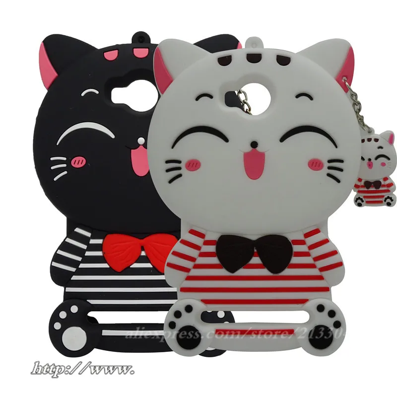 

Cute Cat For Case Huawei Y3 II Cover 3D Cartoon Lucky cat Soft Silicon Cover For Huawei Y3 II Case Y3 2 Y3II Lua-L21 Phone Bags