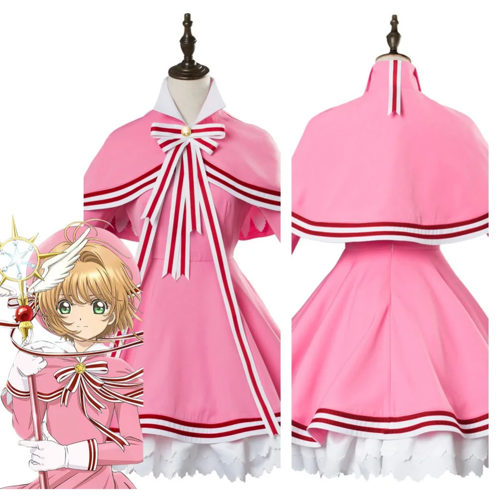 

Anime Card Captor Sakura CLEAR CARD KINOMOTO SAKURA Cosplay Costume Women Girls Halloween Costumes