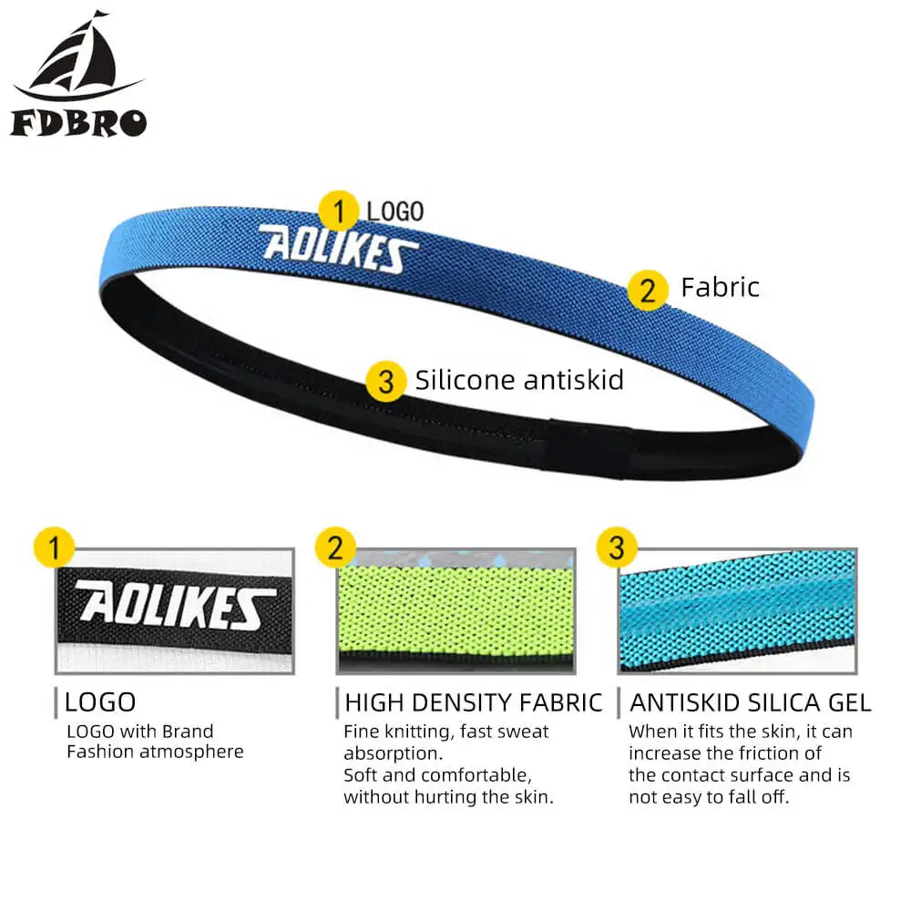 

FDBRO 2019 Men Women Yoga Hair Bands Running Sweat Bands Fitness Headband 1PCS Nylon Elastic Head Sweatband Non-slip Free Ship