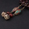 Naturel bodhi Nipal santal balancent boucles d'oreilles Nouvelle D'origine Ethnique boucles d'oreilles, National saveur vintage ethnique turquosie boucles d'oreilles ► Photo 3/6