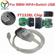 Newly For BMW INPA K+CAN With FT232RL Chip K CAN Switch For BMW INPA K DCAN USB Interface OBD OBD2 Cable Car Diagnostic Tool