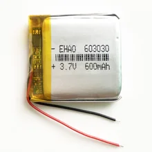 3,7 V 600mAh 603030 литий-полимерная LiPo аккумуляторная батарея для Mp3 PAD DVD электронная книга bluetooth динамик камера gps гарнитура