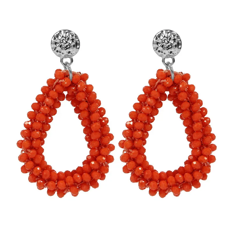 Oorbellen серьги для aretes largos Барокко Большие длинные серьги для женщин pendantes рождественские висячие серьги с кристаллами - Окраска металла: Orange Red