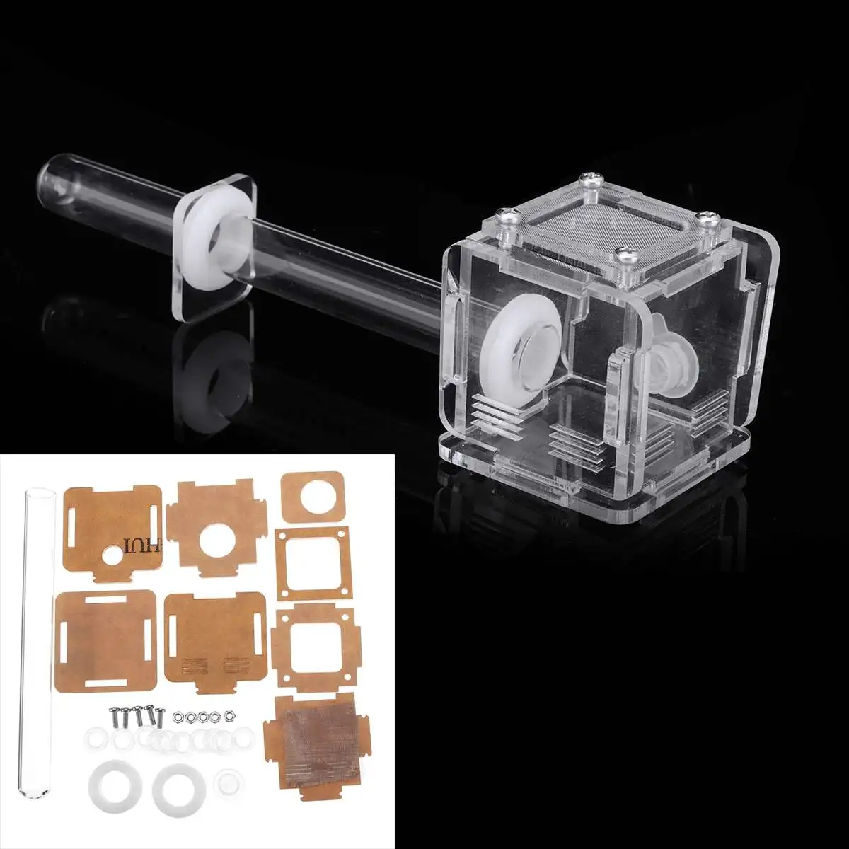 

1pcs Glass Tubes DIY with feeding area ant nest ,ant farm acryl, insect ant nests villa pet mania for house ants