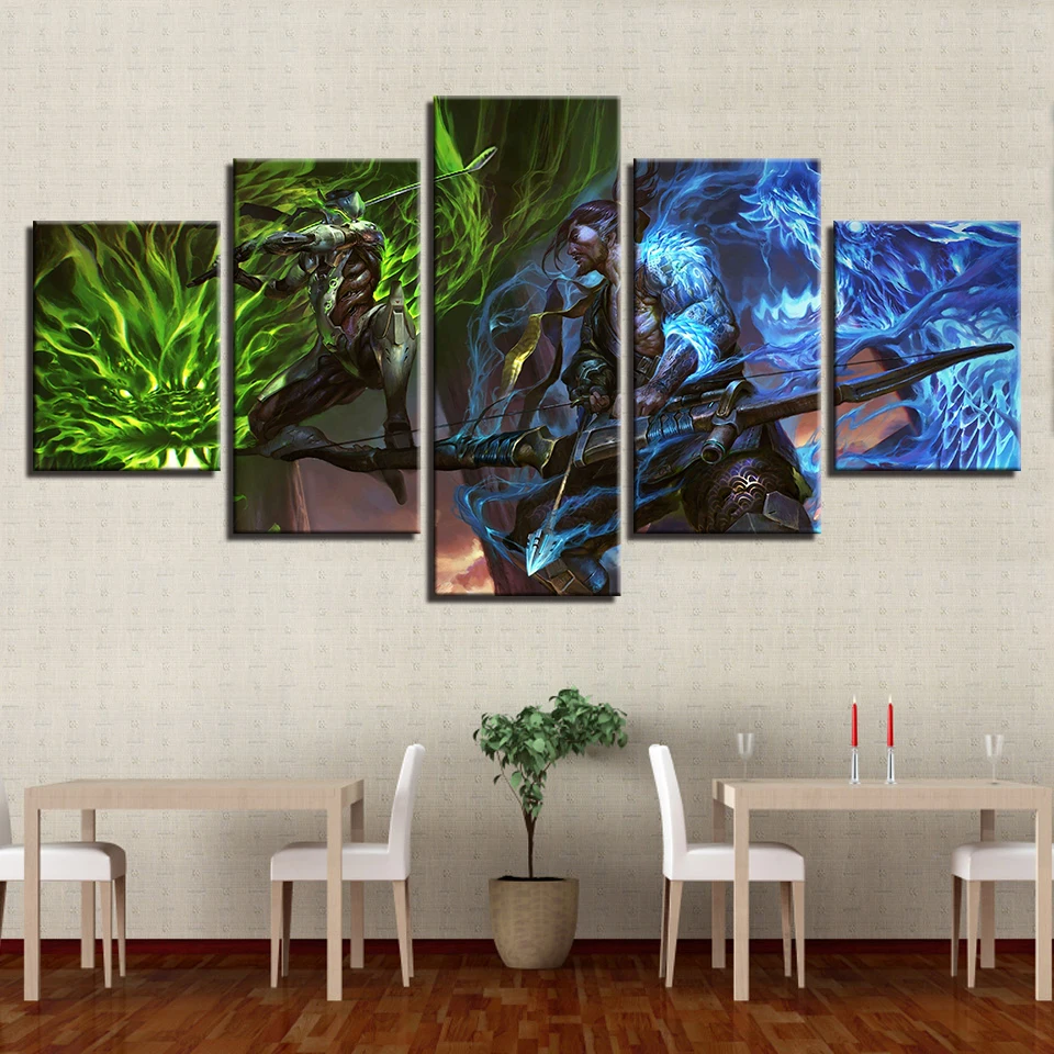 Waliicorners Modern Painting Wall Art Home Decor Pictures HD Printed Modular 5 Panel Game Character Living Room Cuadros Canvas Frame Poster 6 HTB12TlTelCw3KVjSZR0q6zcUpXab