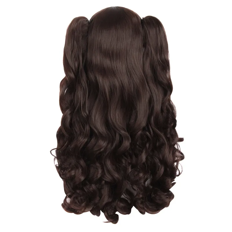 MapofBeauty длинные волнистые парики для косплея 2 хвостика форма коготь черный Золотой Коричневый Синий Розовый 19 видов цветов термостойкие синтетические волосы