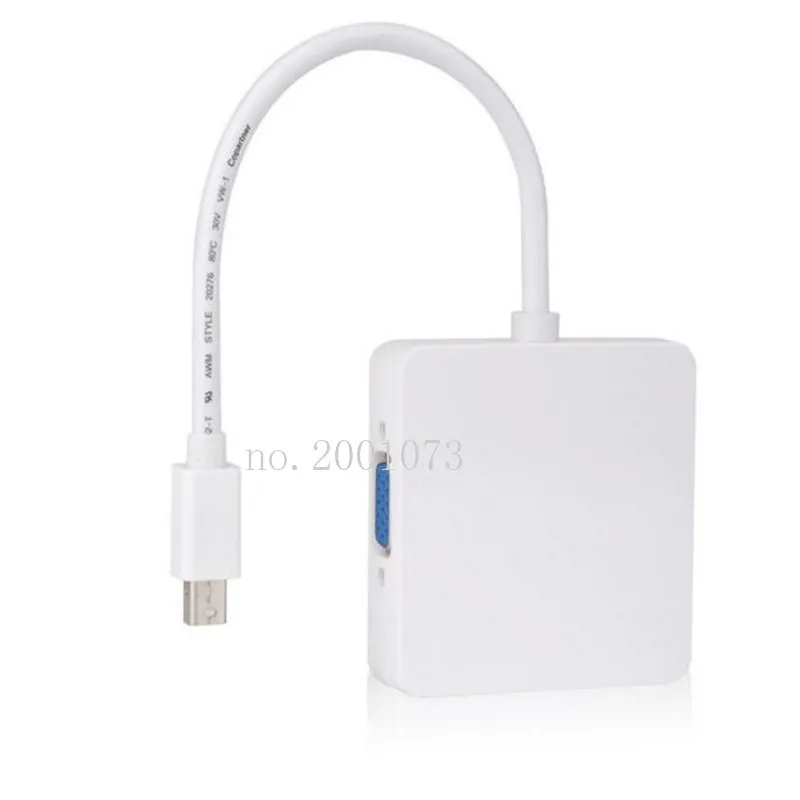 3 в 1 Mini displayport DP Thunderbolt to DVI VGA HDMI конвертер Кабель-адаптер для iMac Mac Mini Pro Air Book для монитора телевизора