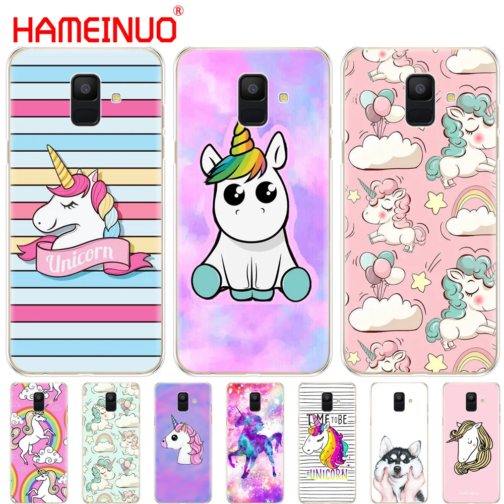 

Cover Phone Case For Samsung Galaxy J4 J6 J8 A9 A7 2018 A6 A8 2018 PLUS J7 Duo Coque Shell Rainbow Unicorn Cute