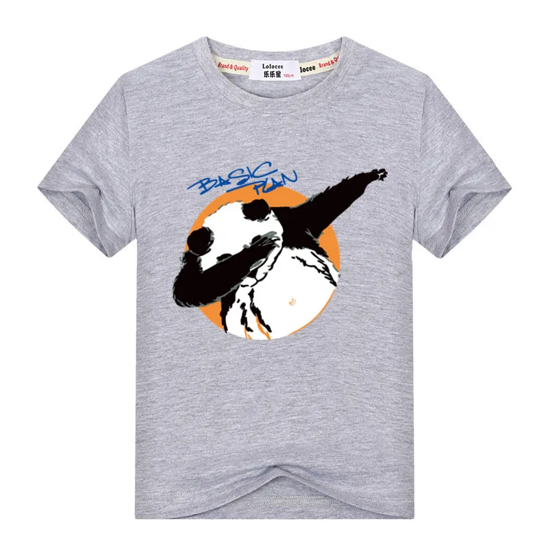 Модная детская хлопковая Футболка с Мопсом новые Забавные футболки для мальчиков/девочек/малышей футболка с единорогом/собакой/топики с пандами - Цвет: grey