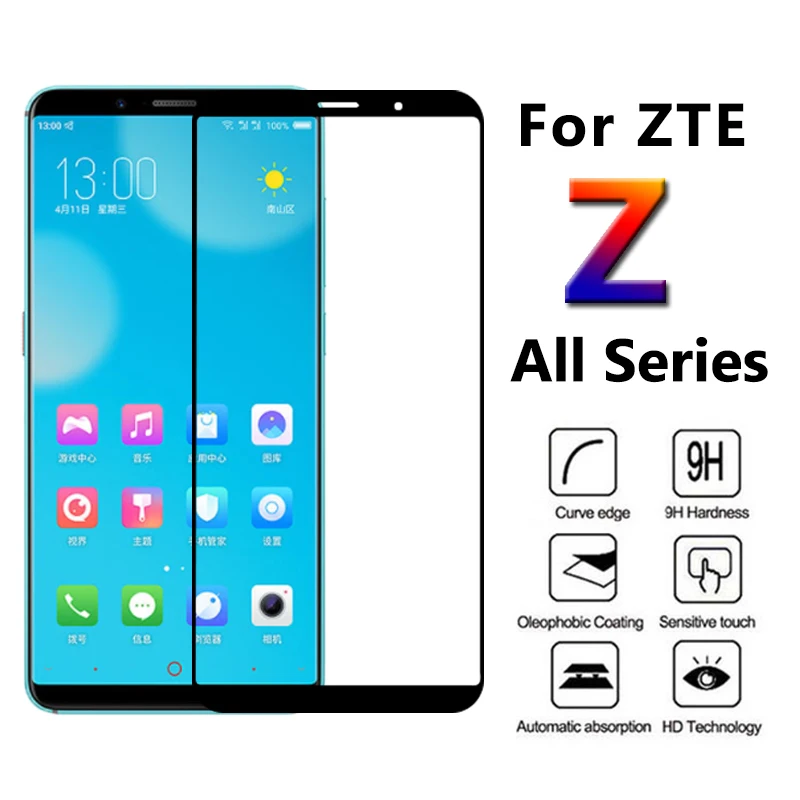 Полностью закрывающая Защитная Стекло на для ZTE Nubia Z17 mini Экран протектор Tremp Z17s Z18