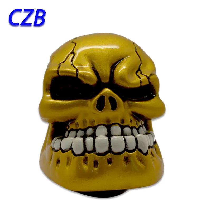 

New Universal Manual Gear Stick Shift Shifter Lever Knob Wicked Carved Gold Skull pomo marches fastshipping