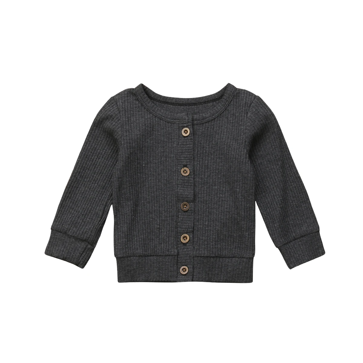 Одежда для новорожденных девочек от 0 до 24 месяцев вязаный свитер на пуговицах кардиган, пальто, топы - Цвет: Серый