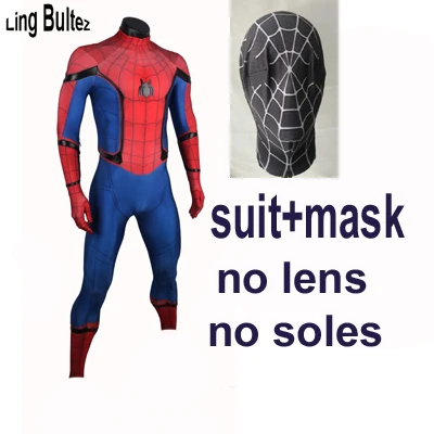 Линь бултез, высокое качество, Человек-паук, домашний костюм,, том Холланд, костюм Человека-паука,, домашний костюм Человека-паука - Цвет: suit no eye no soles