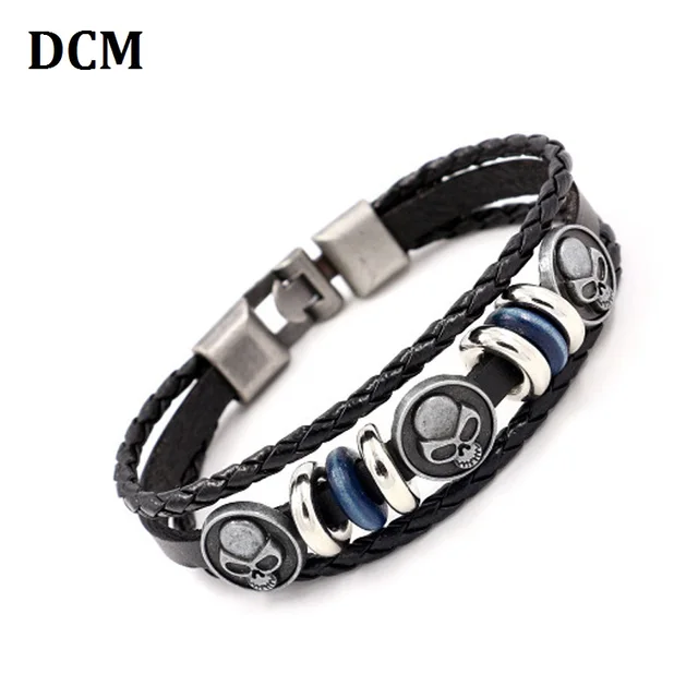 Dcm New Arrival Skeleton Design Genuine Leather Bracelets For Women Dcm New Arrival Skeleton Design Genuine Leather Bracelets For Women Men Peace Bangles Fashion