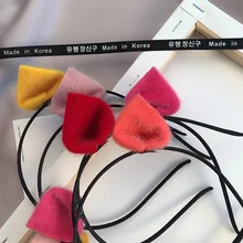 1 шт. повязки для женщин Рождество дьявол кошачьи уши оголовье МОХЕР Кашемир маленькие уши Хэллоуин оголовье ювелирные изделия G0408