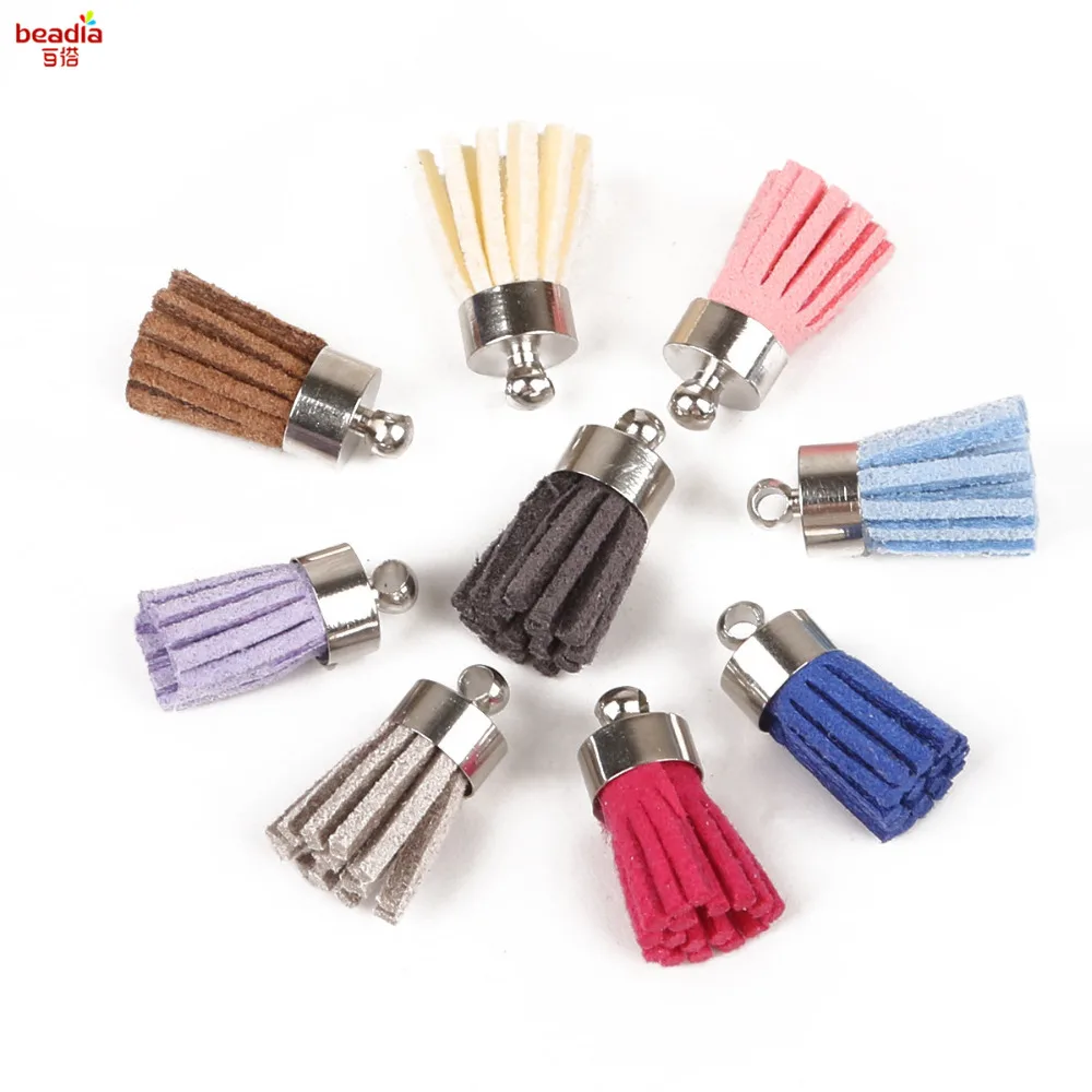 10pcs Height 18mm Korean Velvet Cashmere Silver Bells Charms Pendant Small Tassels For Making Decoration DIY Crafts Accessories