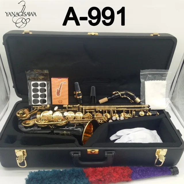 

Professional Japan Alto saxophone YANAGISAWA A-991 Eb high quality Black Nickel Gold 991 Sax Alto with Case mouthpiece,gloves