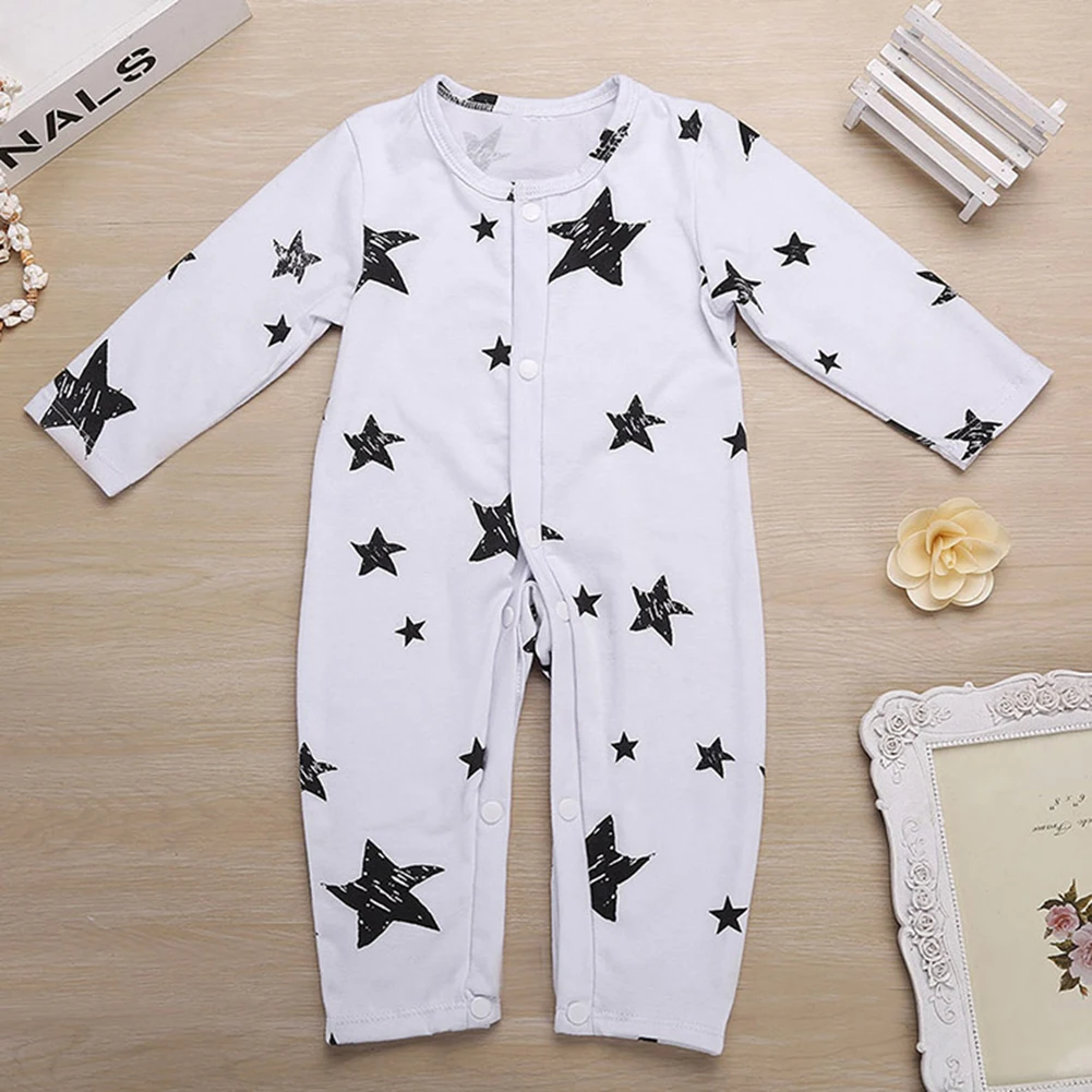 

2017 New Baby Infant Toddler Kids Rompers Star Print Long Sleeve Rompers Baby Jumpsuit Newborns Winter Cotton Clothes For 0-24M