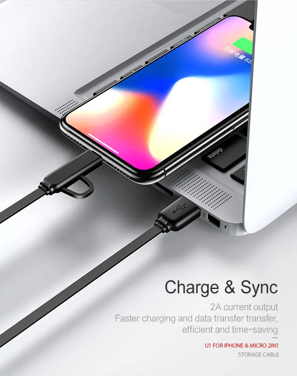 USAMS 2 в 1 Выдвижной зарядный кабель для iPhone освещение samsung Micro USB зарядное устройство iOS 11 10 хранения данных синхронизации масштабируемый кабель