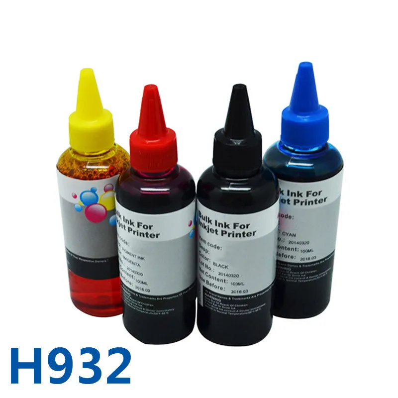 

400ml Hot Selling Highly Speed-Print 4 Color Dye Ink Refill Kit For HP Officejet 6100/6600/6700/7110/7510/7610/7612