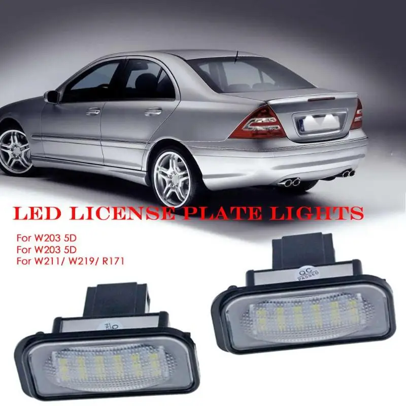 

2pcs Car LED License Plate Lights for Mercedes Benz W203 5D W211 W219 R171(Canbus) Car Light Accessories