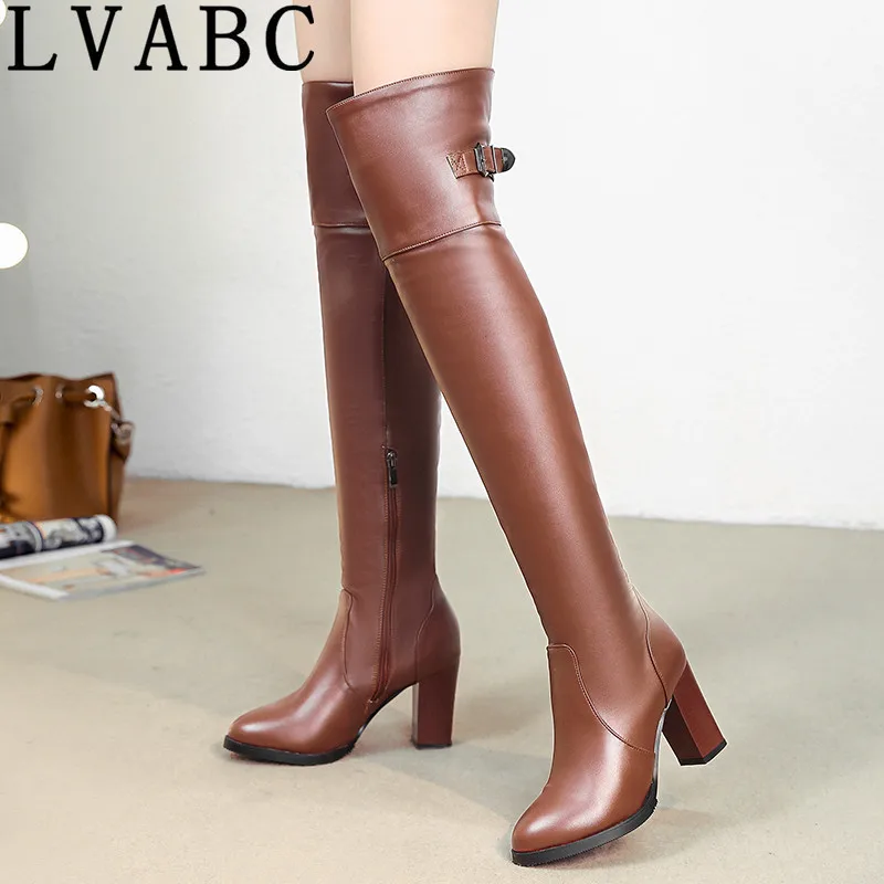 above the knee leather boots