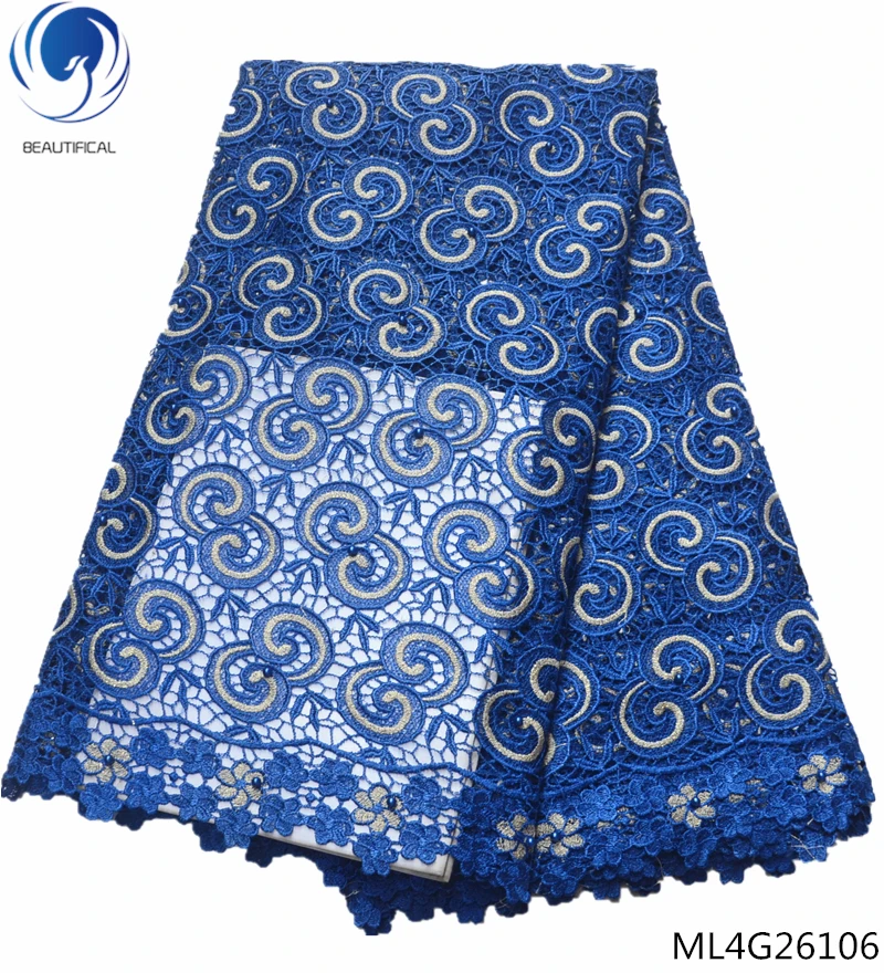 

BEAUTIFICAL cord lace fabrics african lace fabrics with beads 2019 water soluble guipure laces dress 5yards/lot ML4G261