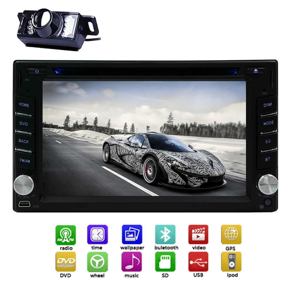 Top Car DVD Player Logo MP3 Music Radio GPS Stereo System SD In Dash Map PC CAM Autoradio Auto Head Unit 2 din Movie 14