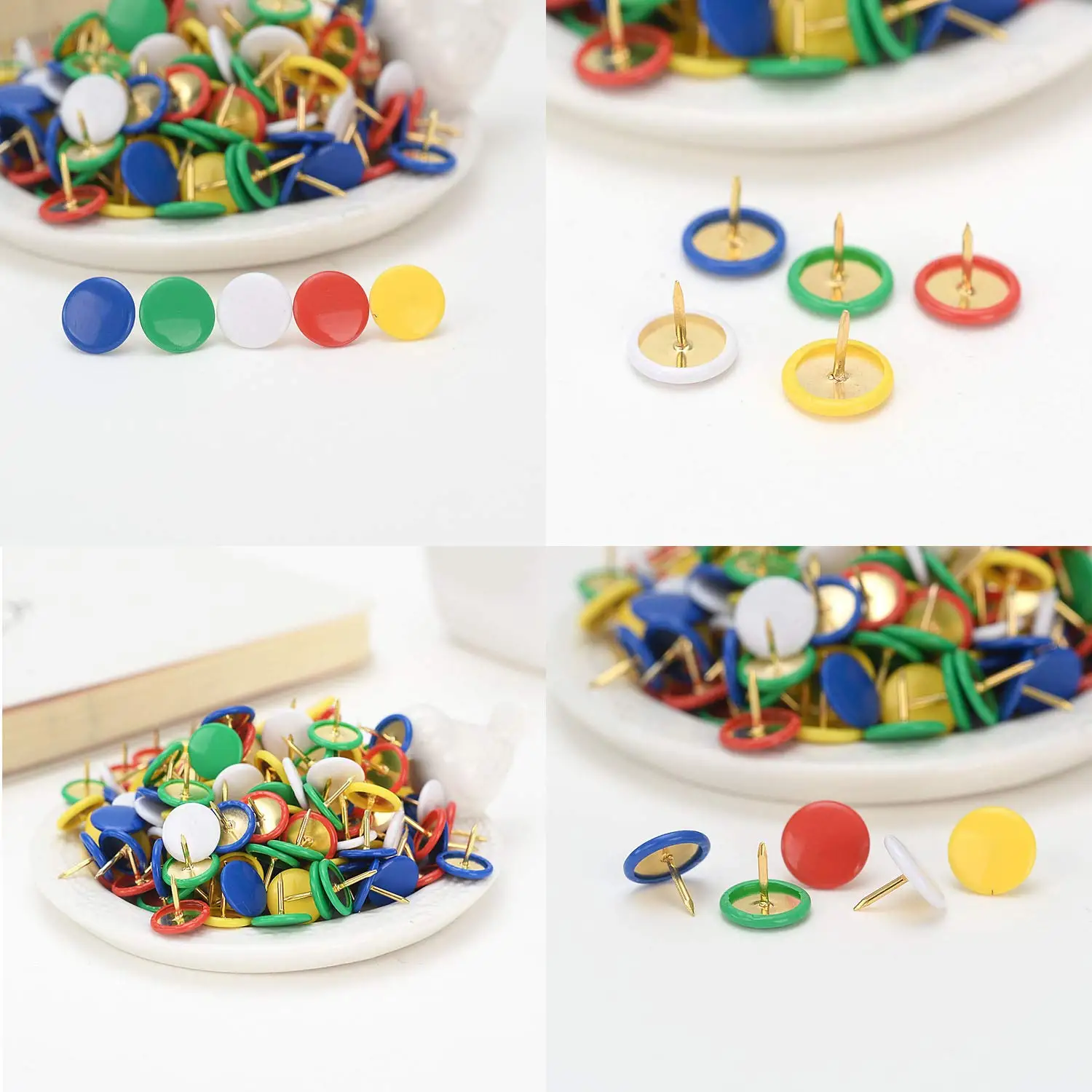 Карта Thumb Tacks Office Push Pins Круглые Пластиковые головки чертежные булавки для пробки доска для заметок, 300 шт