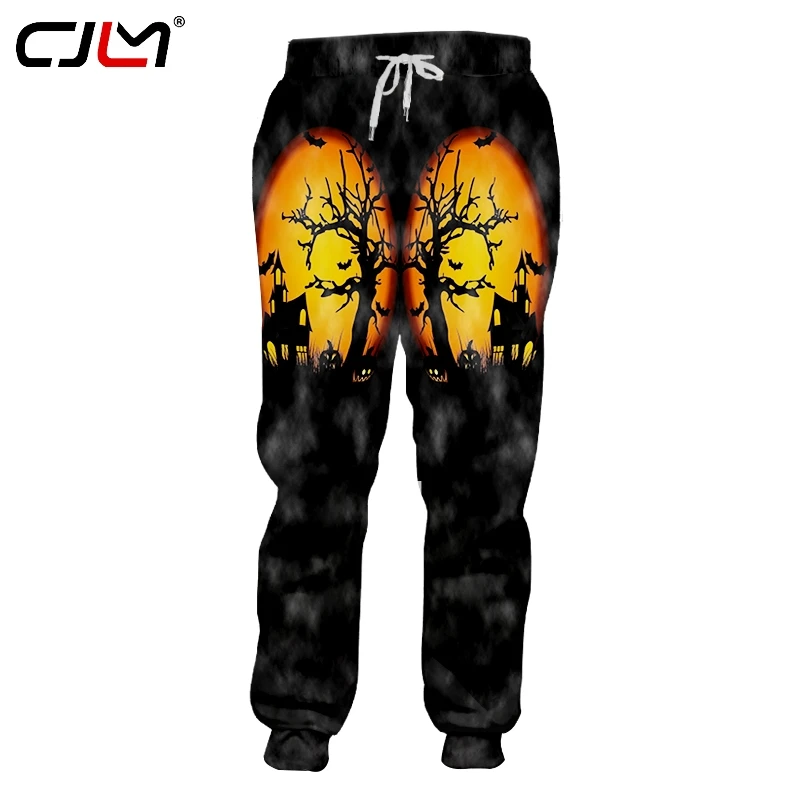 

CJLM Horrible Halloween Men's Big Size 6Xl Sweatpants 3D Printed Pumpkin House Man Fashion Trousers Best Selling Pants 5XL