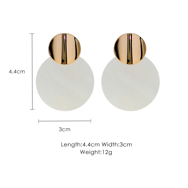 

Simple round shell earrings ins cold wind earrings female