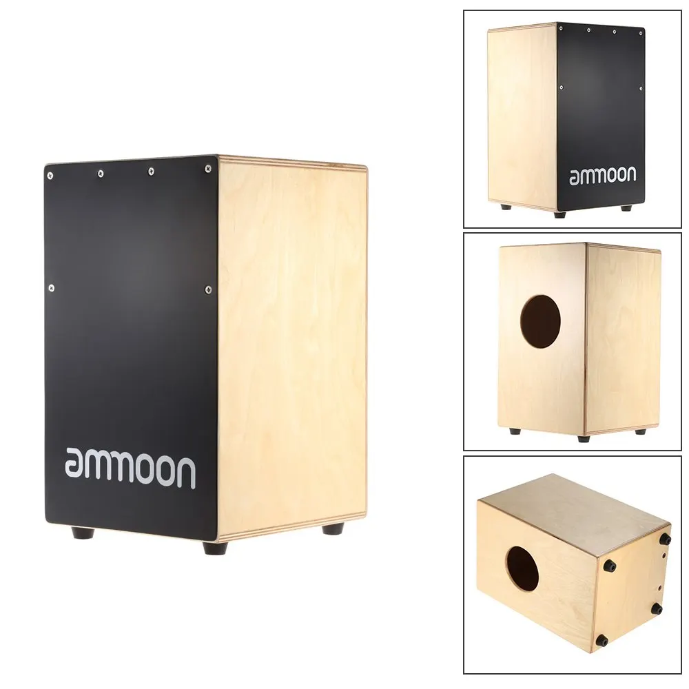 Ammoon деревянный Cajon ручной барабан детская коробка барабанный инструмент с резиновыми ножками 23*24*37 см