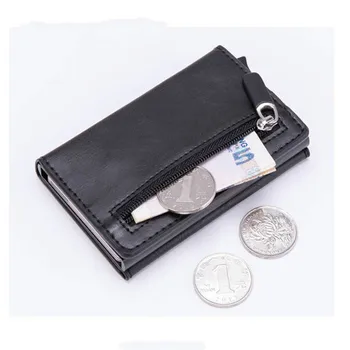 

Fashion new Smart Wallet Vintage PU Leather Coin Purses Magnetic Closing Card Holder Casual Money Bag RFID Blocking Card Wallet