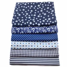 Темно-синие однотонное лоскутное хлопчатобумажная ткань для вышивания кукол Связки Вышивание текстильная Лоскутная Ткань для сумки Шапки детскую одежду 50x50 см