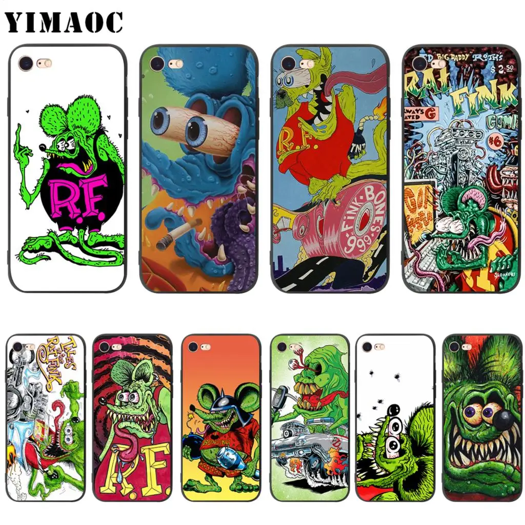 Мягкий чехол YIMAOC Tales of the Rat Fink для Apple iPhone SE 2020 5 5s 6 6s 7 8 Plus XR X Xs 11 12 Pro Max mini|Бамперы| |