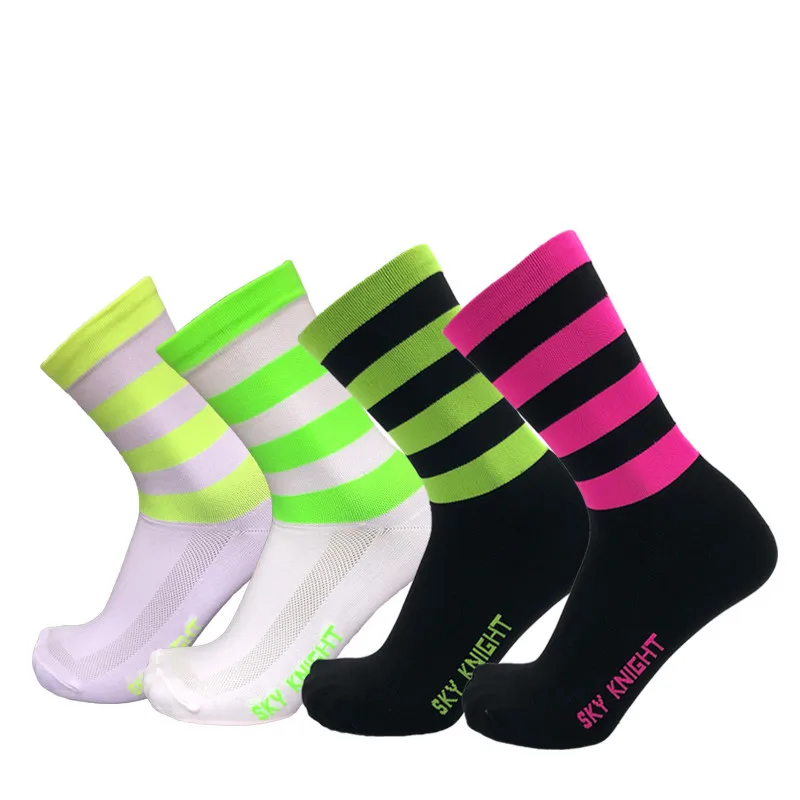 New Compression Striped Cycling Socks Sports Running Socks Bicycle ...