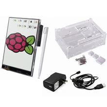 Электрический Raspberry Pi 3 стартовый комплект 5 в 1 3," дисплей сенсорный экран/Чехол/радиаторы/Micro USB с переключателем вкл/выкл/США/ЕС/Великобритания power