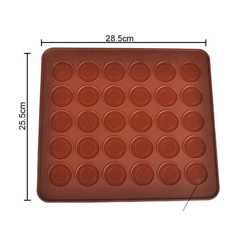 Силиконовый Макаронный коврик 30 отверстий маффины/миндаль круглый торты инструмент антипригарный лист коврик для выпечки силиконовый коврик десерт, Макарон подкладка для печи