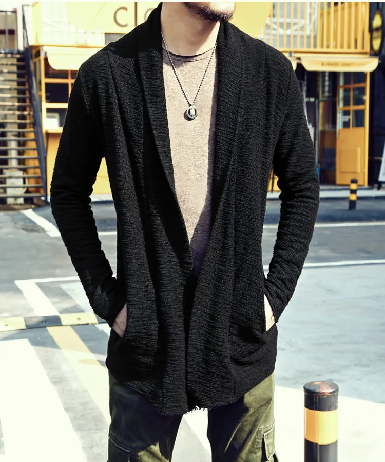 Cotton Cardigan Coat Knitted Masculino 