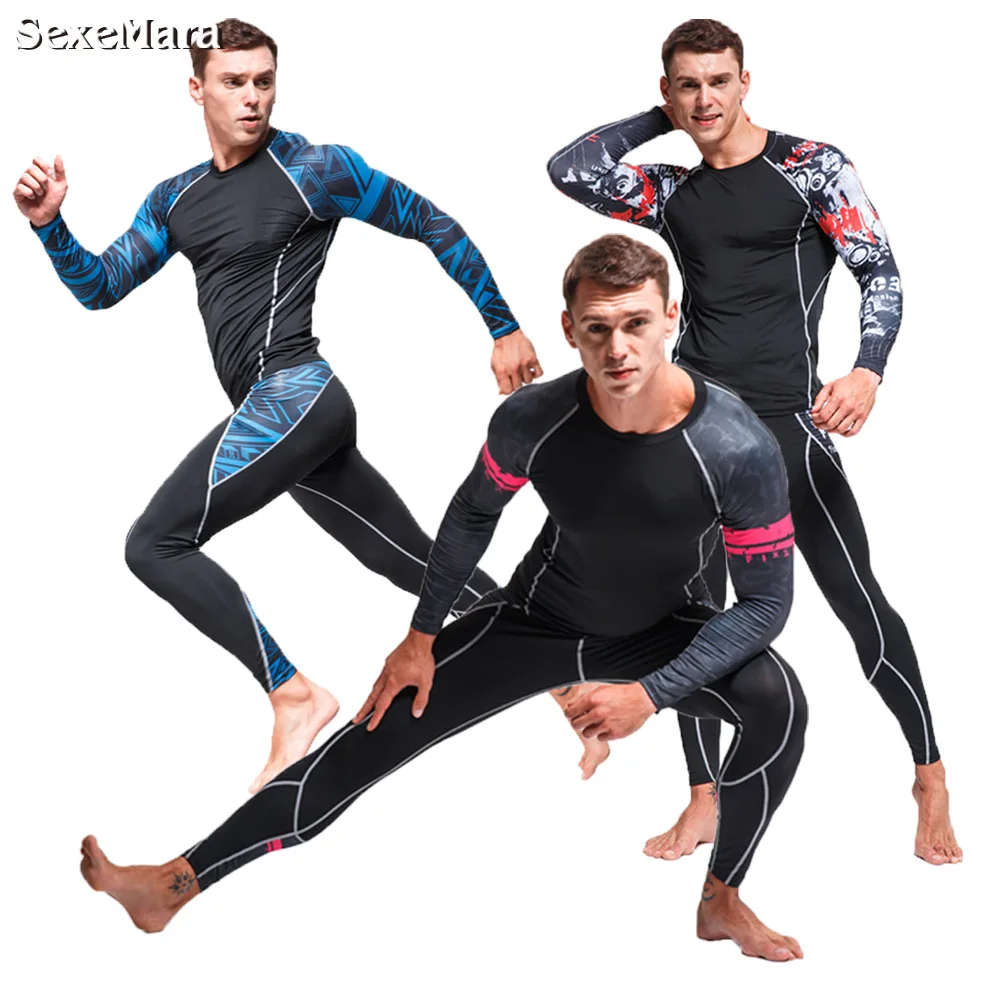 

Men's Thermal Underwear Sets Elastic Warm Long Johns for Men Polartec Rashgard Gym Thermal Underwear Crossfit Sports Suit Sets
