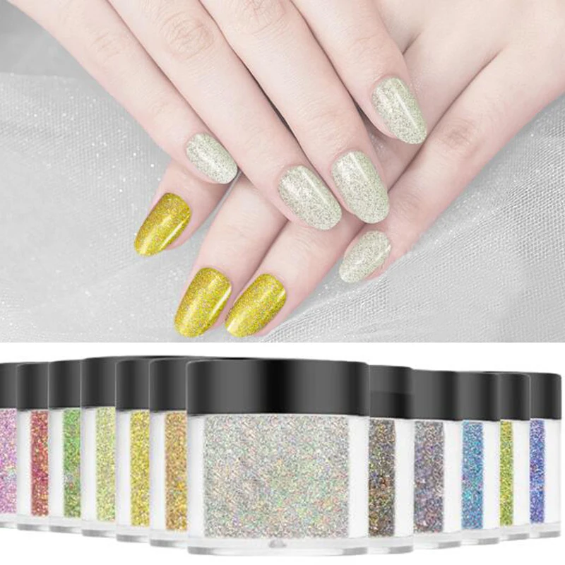 10ml Nail Dipping Powder 16 Styles Laser Dipping Glitter Powder Dust French Dip Nails Powder Without Lamp Cure Powder Dipping F5