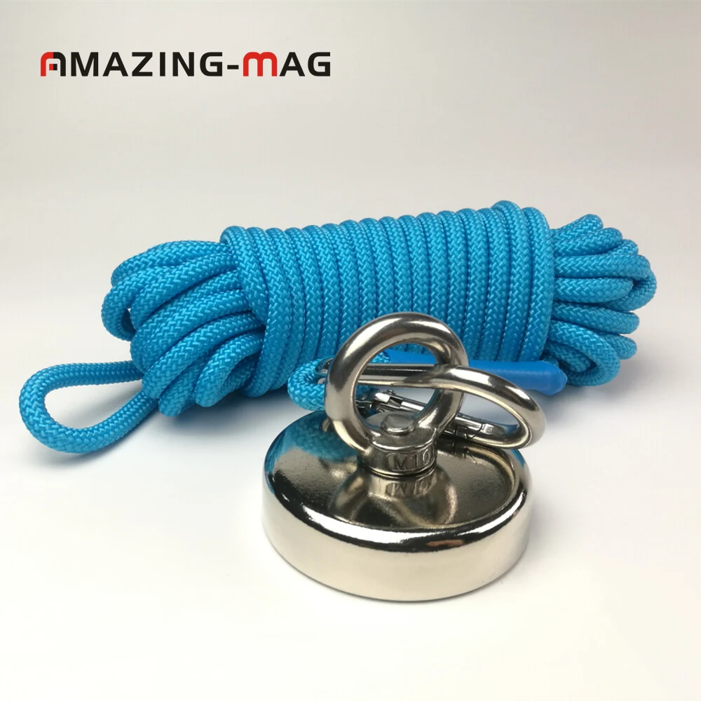 US $57.88 300KG Strong Powerful Neodymium Magnet Rope Set D7518mm River Fishing Imanes Treasure Hunter Salvage Magnets