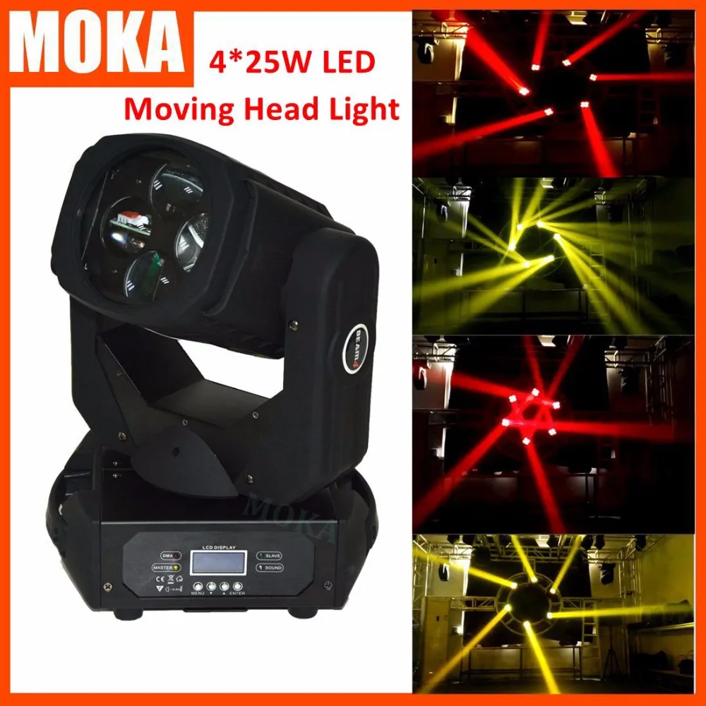 

High Brightness 4*25W Mini Led Moving Head Beam Light 4in 1 Stage Professional Light for Dj Nightclub