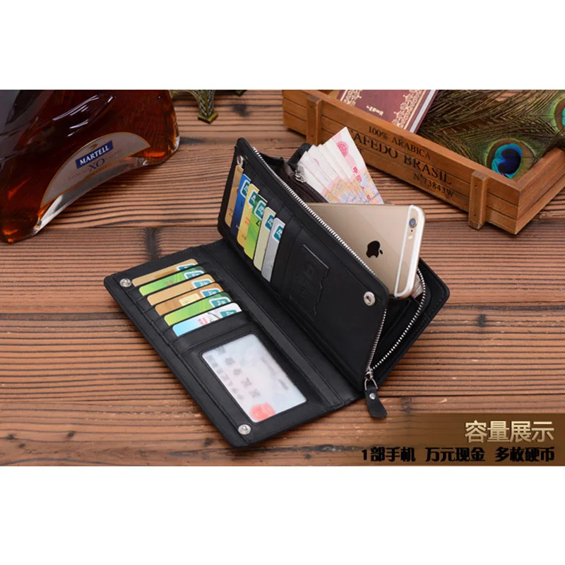 Длинный кожаный кошелек для визиток мужской бумажник кошелек|leather men's wallet|brand men