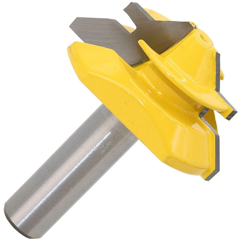 1PC 12.7mm Shank Medium Lock Miter Router Bit - 45 Degree Stock woodworking milling cutter/milling tools /carbide end mill