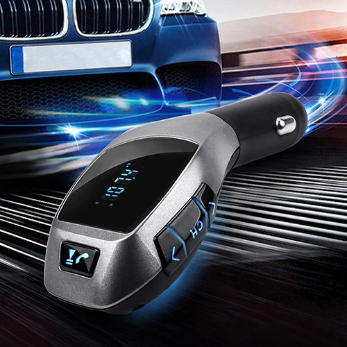 

2015 New Bluetooth Car Kit Mp3 Player FM Transmitter X5 USB TF Charger Handsfree Wireless 8PAG