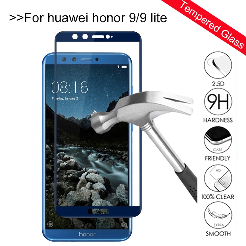 Закаленное стекло на honor 9 lite чехол для huawei легкий honer защитный Glas Защитная