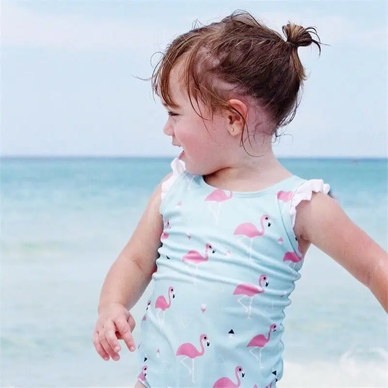Kids Baby Girls Flower Bowknot Bikini Swimwear Swimsuit Bathing Beach Costume